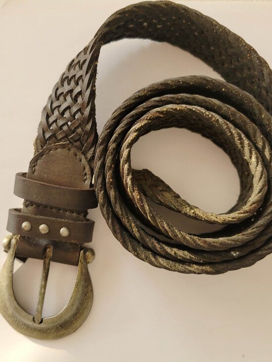 We the Free Women’s M/L Brix Belt Woven Leather Western Buckle NWOT main image 3